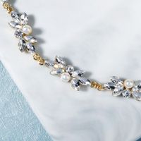 Japanische Und Koreanische Braut Kopf Schmuck Perlen Diamant Stirnband Kristall Blume Wald Streamer Einfaches Tägliches Soft-chain-stirnband main image 5