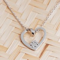Peach Heart Cat Claw Necklace Clavicle Chain Fashion Simple Love Hollow Out Dog Claw Pendant Necklace Wholesale Nihaojewelry sku image 1