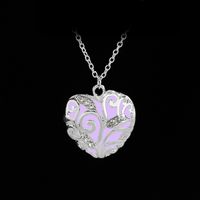 Creative Christmas Warm Gift Luminous Hollow Diamond-set Love Necklace Ladies Clavicle Chain Wholesale Nihaojewelry sku image 3