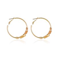 New Fashion Simple Geometric Hollow Circle Earrings Winding Beaded Earrings Wholesale Nihaojewelry sku image 1