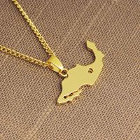 Map Shape Pendant Necklace Clavicle Chain Simple Mexico Map Sweater Chain Necklace Wholesale Nihaojewelry sku image 1