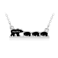 Drop Oil Alphabet Necklace Mama Bear Cute Little Bear Pendant Necklace Clavicle Chain Wholesale Nihaojewelry sku image 3