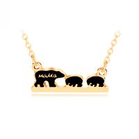 Drop Oil Alphabet Necklace Mama Bear Cute Little Bear Pendant Necklace Clavicle Chain Wholesale Nihaojewelry sku image 5
