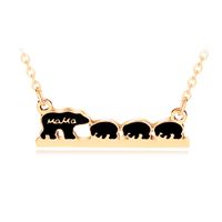 Drop Oil Alphabet Necklace Mama Bear Cute Little Bear Pendant Necklace Clavicle Chain Wholesale Nihaojewelry sku image 6