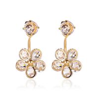 New Earrings Fashion Crystal Flower Earrings Five Petals Flower Hanging Earrings Wholesale Nihaojewelry sku image 1