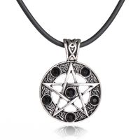 Hot Sale Retro Satan Logo Pentagram Diamond Pendant Necklace Wholesale Nihaojewelry sku image 1