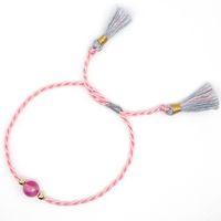 Fashion Summer Beach Style Natural Pearl Rainbow Tila Rice Beads Woven Alphabet Ribbon Bracelet Wholesale Nihaojewelry sku image 2