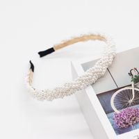 New Korean Fashion Simple Woven Pearl Ripple Knot Ladies Headband Wholesale Nihaojewelry sku image 1