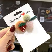 Autumn And Winter  Korean Strawberry Cute Hair Tie Headdress Girl Tie Head Rubber Band Hair Ring Holster  Cheap Scrunchies Wholesale Nihaojewelry sku image 2