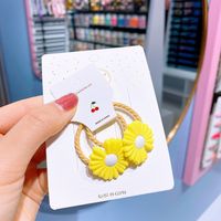 New Small Daisy Rubber Band Hair Ring Children's Tie Color Flowers Cute Head Cheap Scrunchies Wholesale sku image 1
