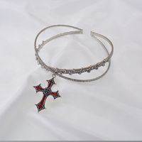 New Korean Rhinestone Cross Collar Necklace Neck Chain Neck Collar Wholesale Nihaojewelry sku image 1