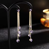 Hot Sale Fashion High-quality Tassel Earrings New Long Purple Earrings Wholesale Nihaojewelry sku image 1