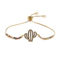 Fashion Jewelry Copper Micro-set Zirconium Cactus Adjustable Bracelet Wholesale Nihaojewelry main image 1