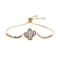 Fashion Jewelry Copper Micro-set Zirconium Cactus Adjustable Bracelet Wholesale Nihaojewelry main image 3