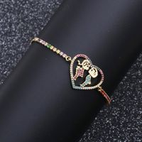 Fashion Jewelry Copper Micro Inlay Zirconium Couple Love Adjustable Bracelet Valentine's Day Gift Wholesale Nihaojewelry main image 4