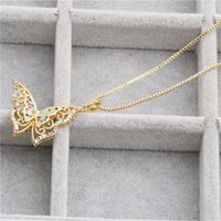 Außenhandels Fabrik Produziert Europäischen Und Amerikanischen Schmuck Zirkon Schmetterling Anhänger Halskette Damen Halskette Copper Necklace main image 4