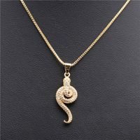 Fashion Jewelry Micro-set Zircon Serpentine Pendant Ladies Copper Necklace Wholesale Nihaojewelry sku image 2