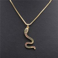 Fashion Jewelry Micro-set Zircon Serpentine Pendant Ladies Copper Necklace Wholesale Nihaojewelry sku image 1