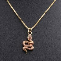 Fashion Jewelry Micro-set Zircon Serpentine Pendant Ladies Copper Necklace Wholesale Nihaojewelry sku image 3