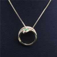 Fashion Jewelry Micro-set Zircon Serpentine Pendant Ladies Copper Necklace Wholesale Nihaojewelry sku image 4