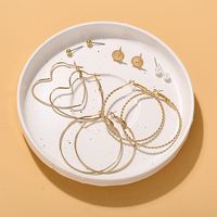 Pearl Love Twist Circle Earrings Set 6 Pairs Of Creative Retro Simple Earrings Wholesale Nihaojewelry main image 5