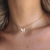 Hot-selling Butterfly Pendant Necklace Creative Retro Simple Alloy Clavicle Chain Wholesale Nihaojewelry main image 6