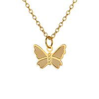 Hot-selling Butterfly Pendant Necklace Creative Retro Simple Alloy Clavicle Chain Wholesale Nihaojewelry main image 2