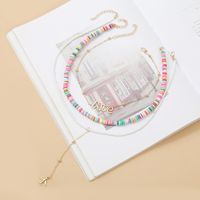Long Love Letters Three Multi-layer Soft Ceramic Necklace Trend Bead Pendant Jewelry Wholesale Nihaojewelry main image 3