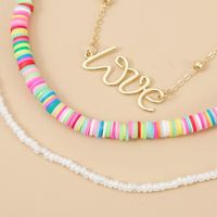 Long Love Letters Three Multi-layer Soft Ceramic Necklace Trend Bead Pendant Jewelry Wholesale Nihaojewelry main image 5