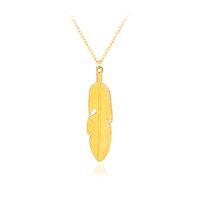 Fashion New Hot Selling Simple Natural Leaves Feather Pendant Necklace Accessories Wholesale Nihaojewelry sku image 1