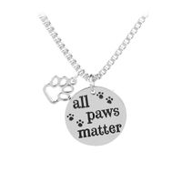 Fashion Creative Dog Tag All Paws Matter Dog Paw Footprint Necklace Wholesale Nihaojewelry sku image 1