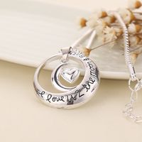 Popular Jewelry I Love You Tothe Moonandback Heart Necklace Moon Sun Necklace Wholesale Nihaojewelry sku image 1