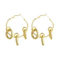 Knotted Circle Earrings Alloy S925 Silver Needle Earrings Exaggerated Gold Earrings Wholesale Nihaojewelry sku image 1