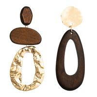 New Retro Drop-shaped Alloy Wood Earrings Exaggerated Long Earrings Wholesale Nihaojewelry sku image 1