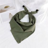 Korean Solid Color Triangle Scarf Small Scarf Spring And Autumn And Winter Wild Korean Small Scarf Printing Variety Shape Wholesale Nihaojewelry sku image 4