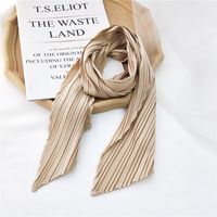 New Solid Color Single Layer Fold Small Scarf Spring And Autumn Summer Decoration Korean Long Small Scarf Wholesale Nihaojewelry sku image 1