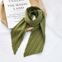 New Solid Color Single Layer Fold Small Scarf Spring And Autumn Summer Decoration Korean Long Small Scarf Wholesale Nihaojewelry sku image 3