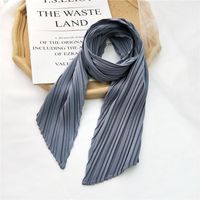 New Solid Color Single Layer Fold Small Scarf Spring And Autumn Summer Decoration Korean Long Small Scarf Wholesale Nihaojewelry sku image 4