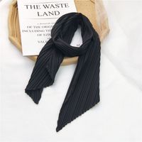 New Solid Color Single Layer Fold Small Scarf Spring And Autumn Summer Decoration Korean Long Small Scarf Wholesale Nihaojewelry sku image 5