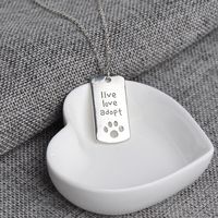 New Style Necklace Pet Live Love Adopt Hollow Out Dog Claw Pendant Necklace Clavicle Chain Accessories Wholesale Nihaojewelry main image 6