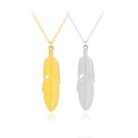Fashion New Hot Selling Simple Natural Leaves Feather Pendant Necklace Accessories Wholesale Nihaojewelry main image 1