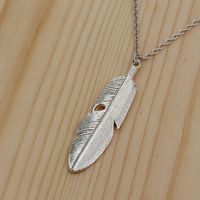 Fashion New Hot Selling Simple Natural Leaves Feather Pendant Necklace Accessories Wholesale Nihaojewelry main image 6