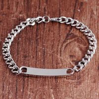 Couple Bracelet Square Engraved Letters Pendant Id Bracelet Her King /her Queen Accessories Wholesale Nihaojewelry main image 2
