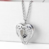 Fashion Creative Fashion Love Wings Empty Dog Paw Pendant Necklace Accessories Wholesale Nihaojewelry main image 4