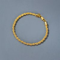 New  Hot Selling Simple Woven Twist Bracelet Ms Retro Metal Couple Bracelet Accessories Wholesale Nihaojewelry main image 5