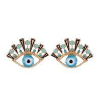 Nueva Moda Azul Ojos Pendientes Con Incrustaciones De Diamantes De Imitación Ojos Pendientes Al Por Mayor Nihaojewelry main image 1