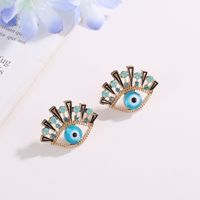 New  Fashion Blue Eyes Earrings Inlaid Rhinestone Eyes Earrings Wholesale Nihaojewelry main image 4