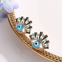 Nueva Moda Azul Ojos Pendientes Con Incrustaciones De Diamantes De Imitación Ojos Pendientes Al Por Mayor Nihaojewelry main image 6