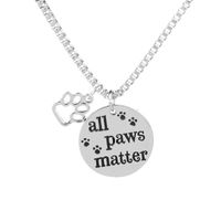 Fashion Creative Dog Tag All Paws Matter Dog Paw Footprint Necklace Wholesale Nihaojewelry main image 2