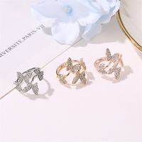 New Opening Ring Hand Ornament Full Diamond Four Butterfly Ring Finger Opening Ring Wholesale Nihaojewelry main image 4